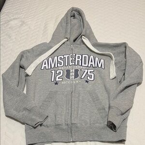 Amsterdam Gray Zipper Hoodie - worn once
